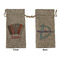 Vintage Musical Instruments Large Burlap Gift Bag - Front & Back (Personalized)