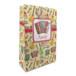 Vintage Musical Instruments Large Gift Bag (Personalized)