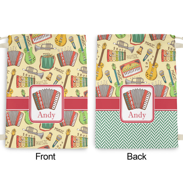 Vintage Musical Instruments Large Laundry Bag - Front & Back View