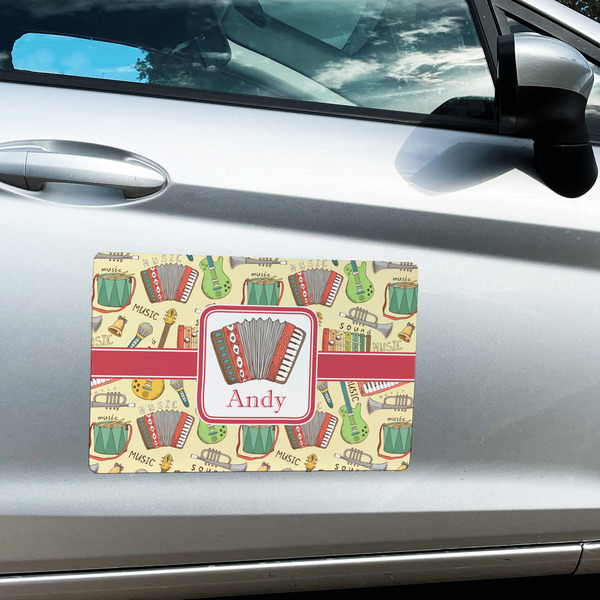 Vintage Musical Instruments Large Rectangle Car Magnets- In Context