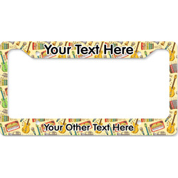 Vintage Musical Instruments License Plate Frame - Style B (Personalized)