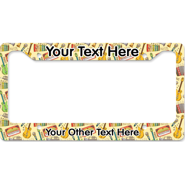 Custom Vintage Musical Instruments License Plate Frame - Style B (Personalized)