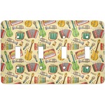 Vintage Musical Instruments Light Switch Cover (4 Toggle Plate)