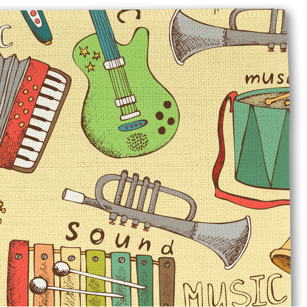 Vintage Musical Instruments Linen Placemat - DETAIL