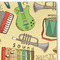 Vintage Musical Instruments Linen Placemat - DETAIL