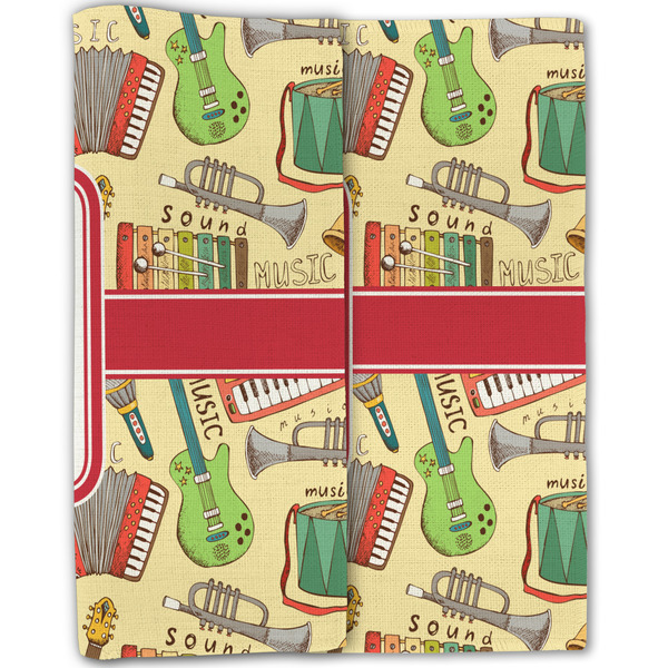 Vintage Musical Instruments Linen Placemat - Folded Half (double sided)