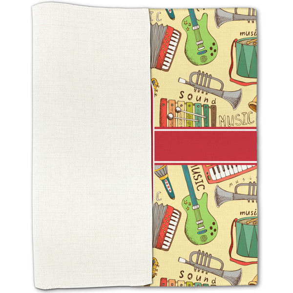 Vintage Musical Instruments Linen Placemat - Folded Half