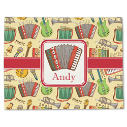 Vintage Musical Instruments Single-Sided Linen Placemat - Single w/ Name or Text