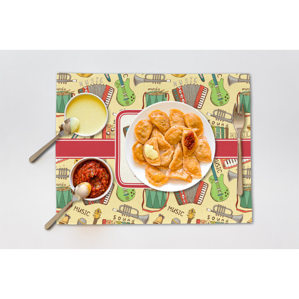 Vintage Musical Instruments Linen Placemat - Lifestyle (single)