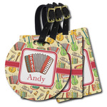 Vintage Musical Instruments Plastic Luggage Tag (Personalized)