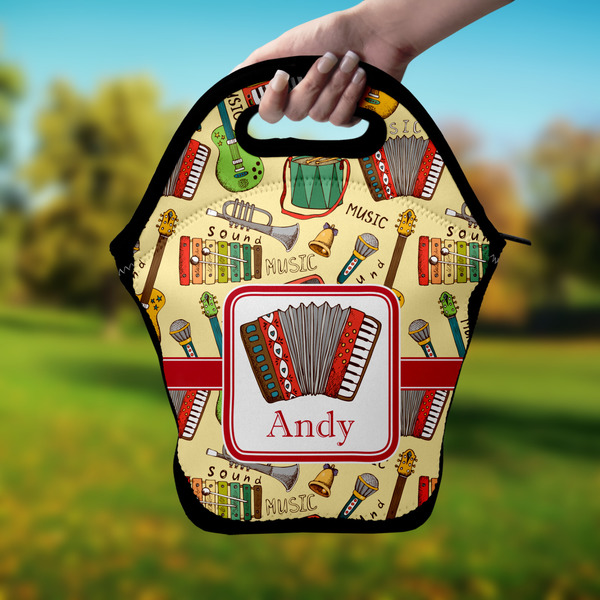 Vintage Musical Instruments Lunch Bag - Hand