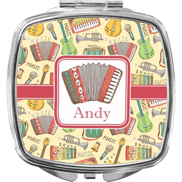 Custom Vintage Musical Instruments Compact Makeup Mirror (Personalized)