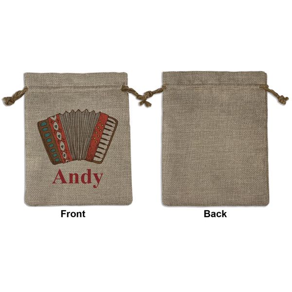 Vintage Musical Instruments Medium Burlap Gift Bag - Front Approval