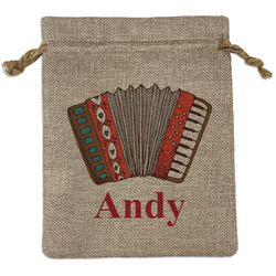 Vintage Musical Instruments Burlap Gift Bag (Personalized)