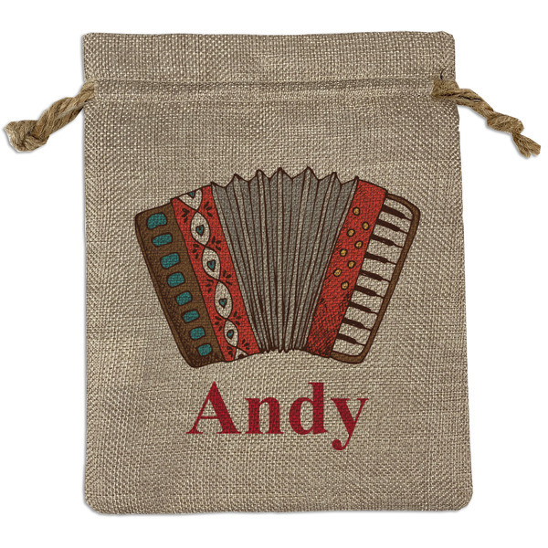 Custom Vintage Musical Instruments Burlap Gift Bag (Personalized)