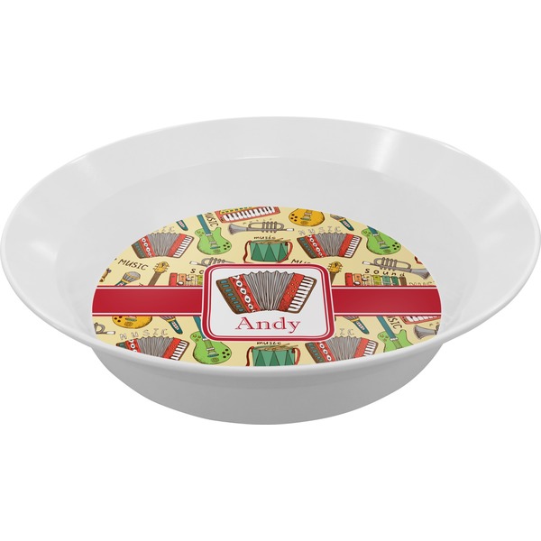 Custom Vintage Musical Instruments Melamine Bowl (Personalized)