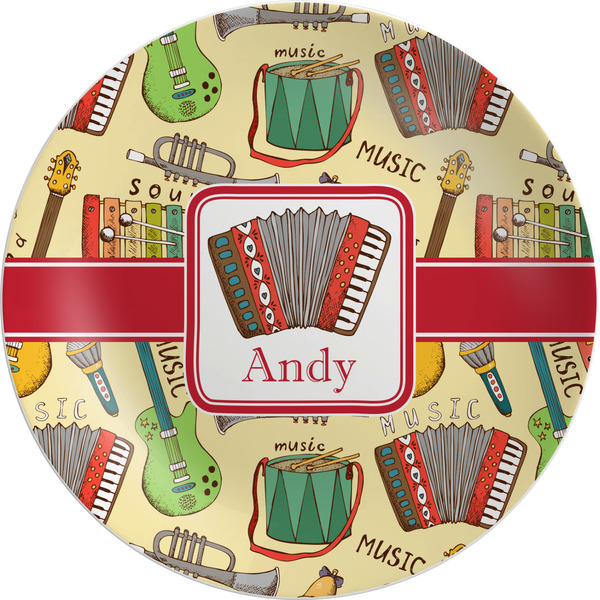 Custom Vintage Musical Instruments Melamine Plate (Personalized)