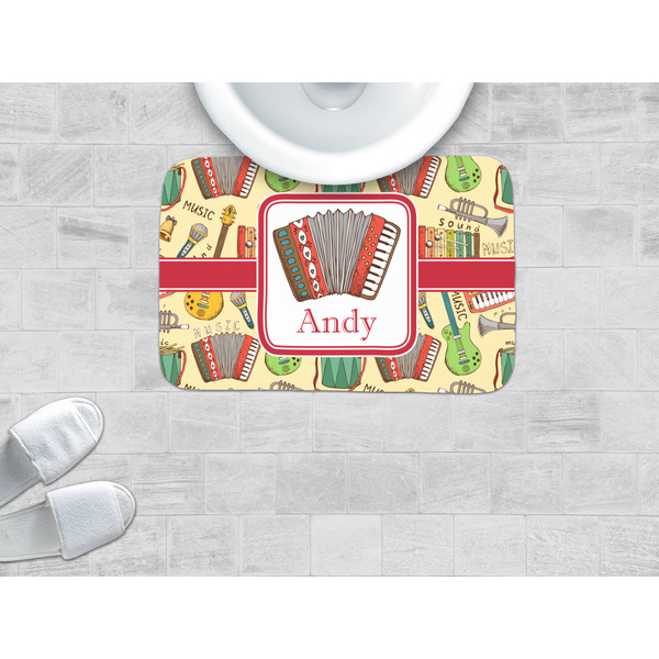 Vintage Musical Instruments Memory Foam Bath Mat - LIFESTYLE