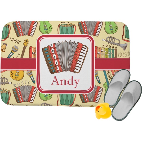 Custom Vintage Musical Instruments Memory Foam Bath Mat - 24"x17" (Personalized)