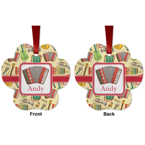 Vintage Musical Instruments Metal Paw Ornament - Front and Back