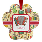 Vintage Musical Instruments Metal Paw Ornament - Double Sided w/ Name or Text