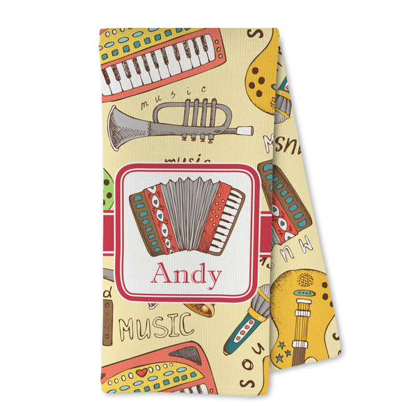Custom Vintage Musical Instruments Kitchen Towel - Microfiber (Personalized)