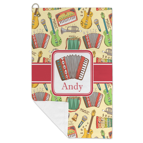 Vintage Musical Instruments Microfiber Golf Towels - FOLD