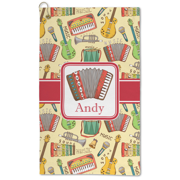 Custom Vintage Musical Instruments Microfiber Golf Towel - Large (Personalized)
