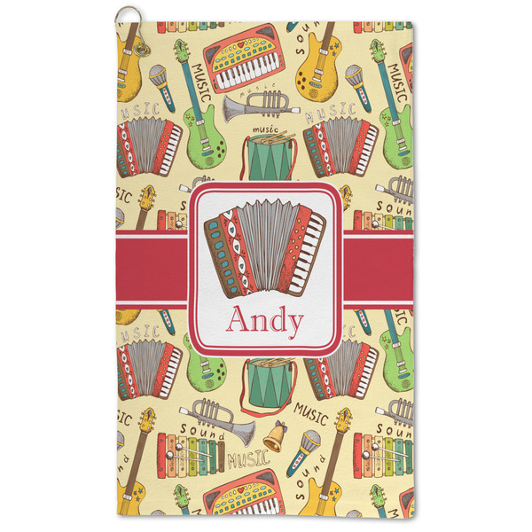 Custom Vintage Musical Instruments Microfiber Golf Towel (Personalized)