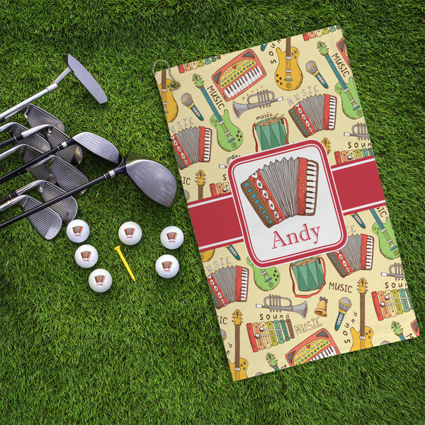 Vintage Musical Instruments Microfiber Golf Towels - LIFESTYLE