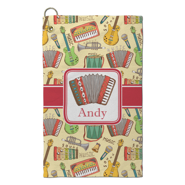 Custom Vintage Musical Instruments Microfiber Golf Towel - Small (Personalized)