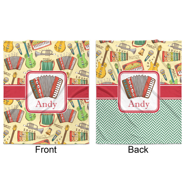 Vintage Musical Instruments Minky Blanket - 50"x60" - Double Sided - Front & Back