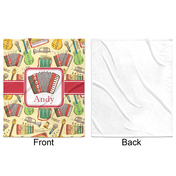 Vintage Musical Instruments Minky Blanket - 50"x60" - Single Sided - Front & Back