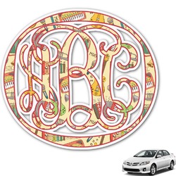 Vintage Musical Instruments Monogram Car Decal (Personalized)