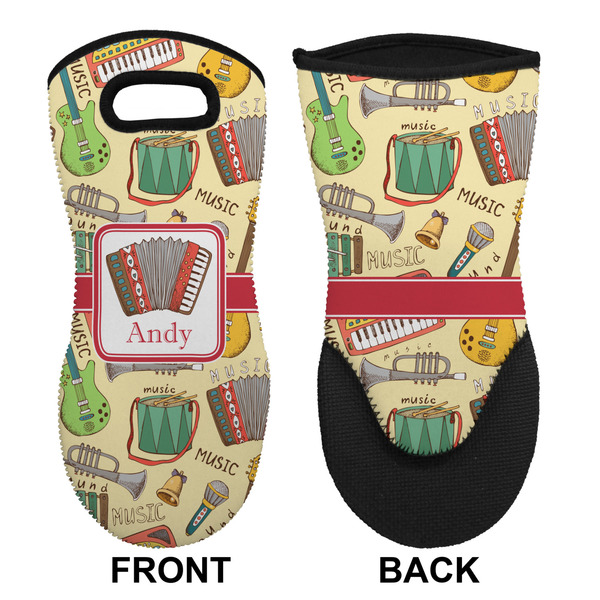 Vintage Musical Instruments Neoprene Oven Mitt (Front & Back)