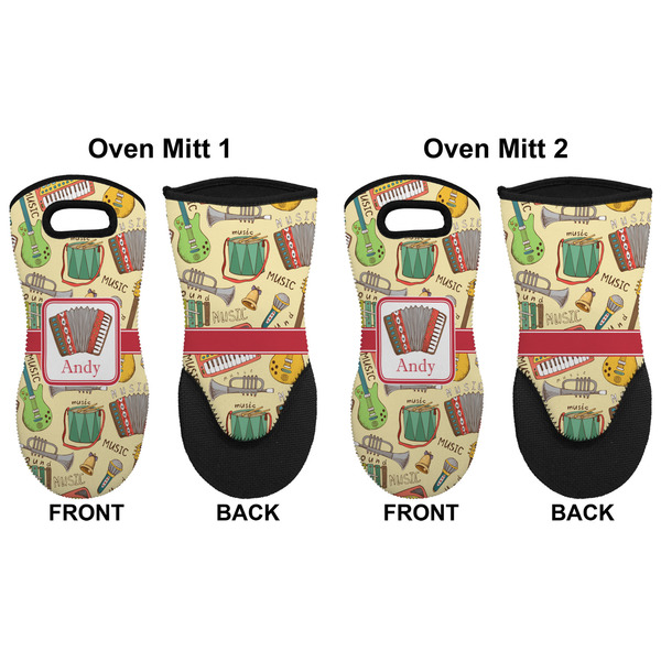 Vintage Musical Instruments Neoprene Oven Mitt - Set of 2 - Approval