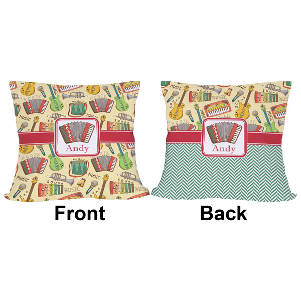 Vintage Musical Instruments Outdoor Pillow - 16x16
