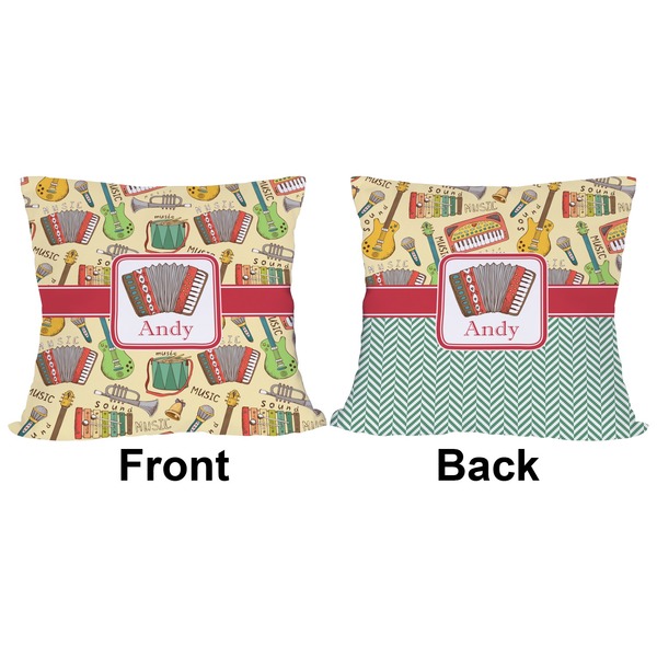 Vintage Musical Instruments Outdoor Pillow - 18x18