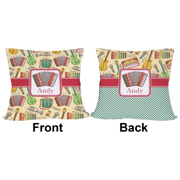 Vintage Musical Instruments Outdoor Pillow - 20x20