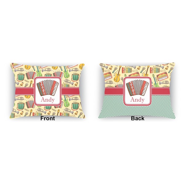 Vintage Musical Instruments  Outdoor Rectangular Throw Pillow (Front and Back)