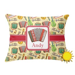 Vintage Musical Instruments Outdoor Throw Pillow (Rectangular) (Personalized)