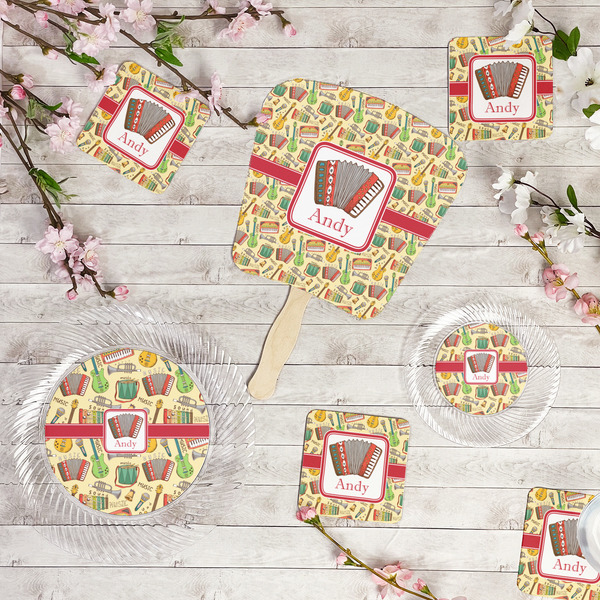 Vintage Musical Instruments Party Supplies Combination Image - All items - Plates, Coasters, Fans