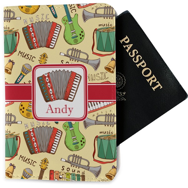 Custom Vintage Musical Instruments Passport Holder - Fabric (Personalized)
