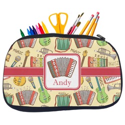 Vintage Musical Instruments Neoprene Pencil Case - Medium w/ Name or Text