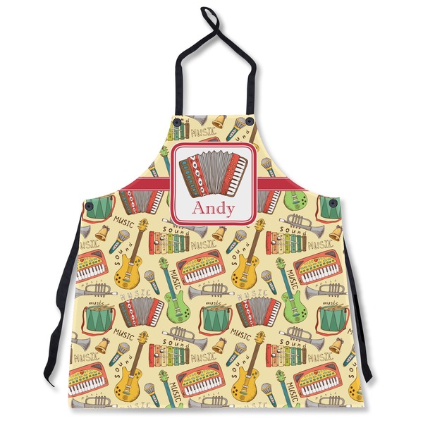 Custom Vintage Musical Instruments Apron Without Pockets w/ Name or Text