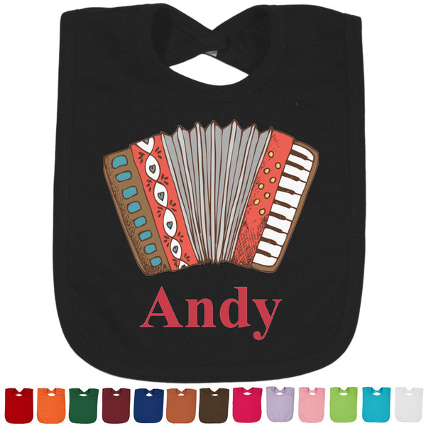 Custom Vintage Musical Instruments Cotton Baby Bib (Personalized)