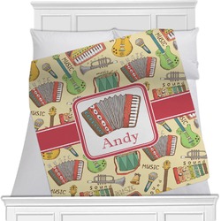 Vintage Musical Instruments Minky Blanket - Toddler / Throw - 60"x50" - Single Sided (Personalized)