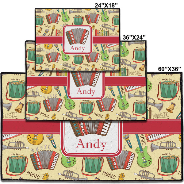 Vintage Musical Instruments Personalized Door Mat - Group Parent IMF