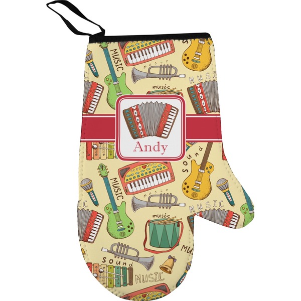Vintage Musical Instruments Personalized Oven Mitt