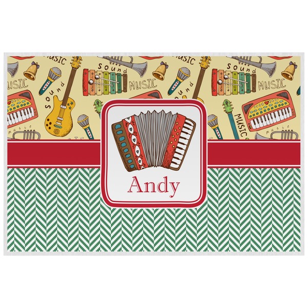 Vintage Musical Instruments Personalized Placemat (Back)